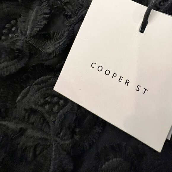 NEW COOPER ST Chenille Fabric Midi COCKTAIL DRESS $200‎ Size 8 NORDSTROM Black - Picture 14 of 16
